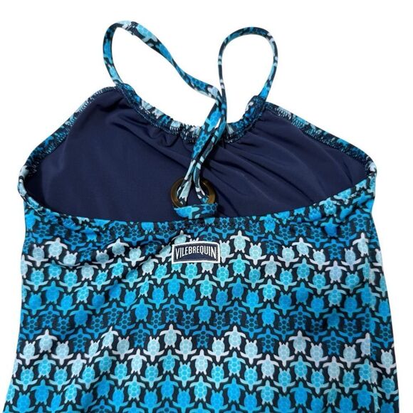 Toddler Girls Vilebrequin Blue Sea Turtle Print One Piece Swimsuit - Picture 5 of 5